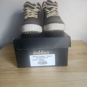 Inkkas Brown Vegan Leather High-Top Sneakers